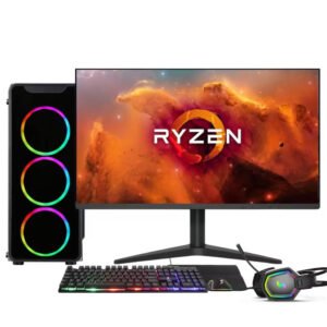 PC Gamer Completo AMD Ryzen 7 5700G, Gráficos Radeon VEGA 8, 16GB DDR4, SSD 512GB, Fonte 500W, Monitor 21.5" 75Hz, 3green Force