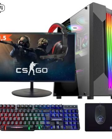 Computador Gamer TOB Intel Core i7 Wi-Fi SSD 960GB 16GB VGA GT730 4GB Windows 10 Pro Trial, Teclado Mouse, Mouse Pad, Head, Monitor 21.5 PC